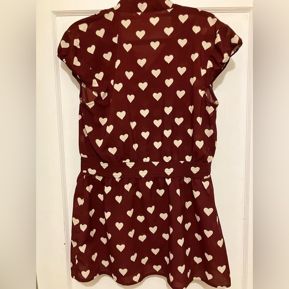 Valentine's Sz M Heart Print Blouse - Picture 3 of 3